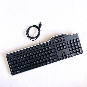 Dell KB813t Black Wired Mechanical Keyboard Smartcard Reader USB Quiet Typing